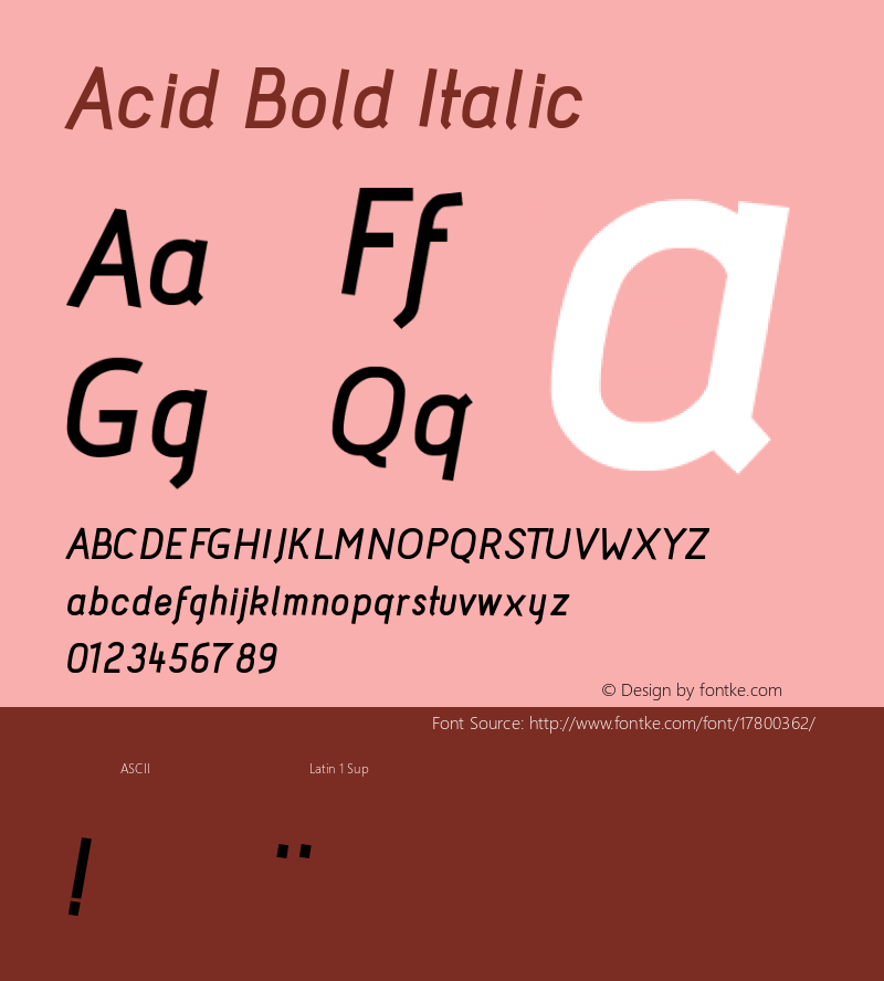 Acid Bold Italic Version 001.001图片样张