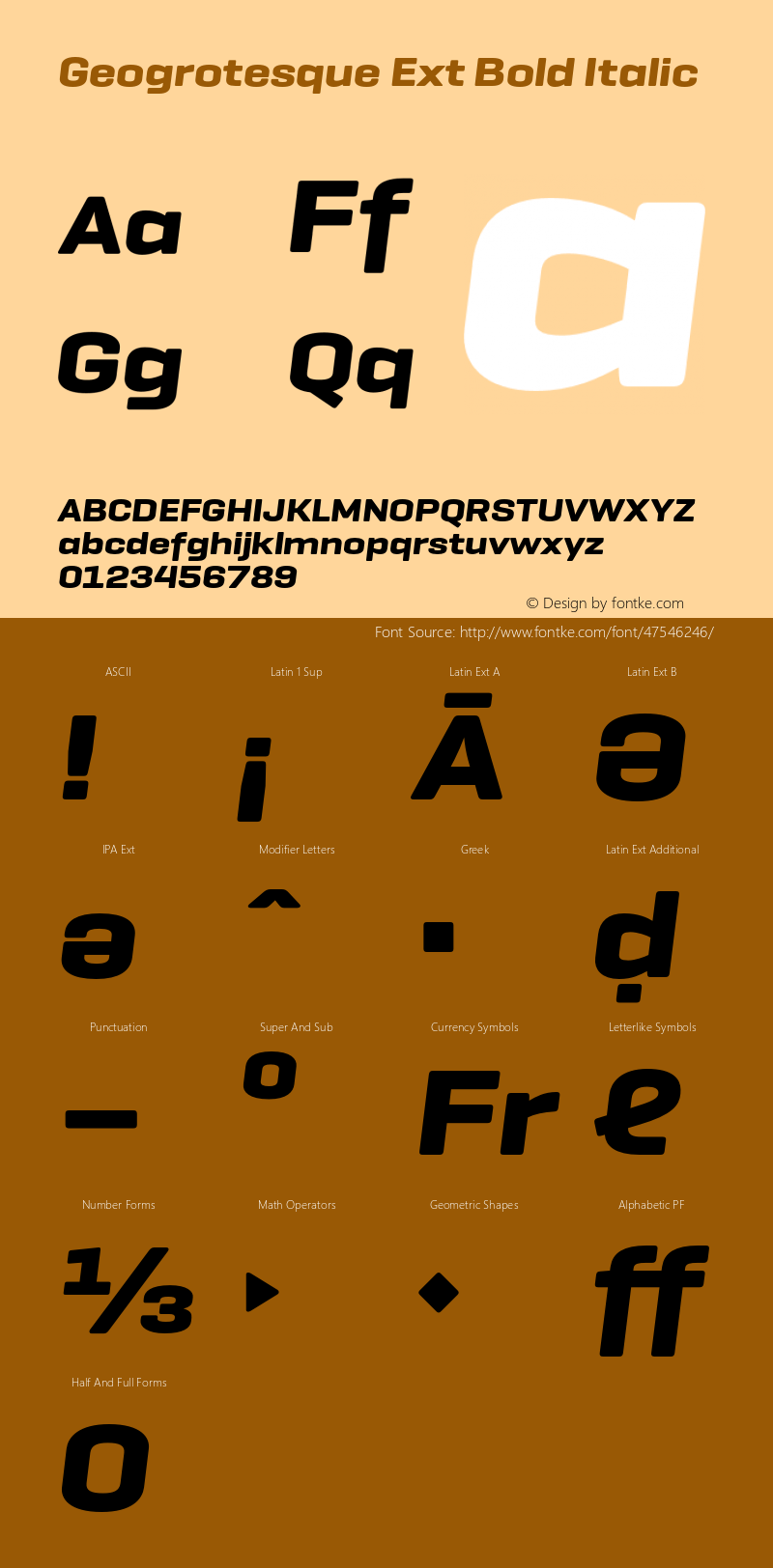 Geogrotesque Ext Bold Italic Version 1.000;PS 1.0;hotconv 1.0.88;makeotf.lib2.5.647800图片样张