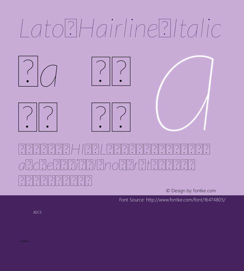 Lato Hairline Italic Version 1.104; Western+Polish opensource图片样张