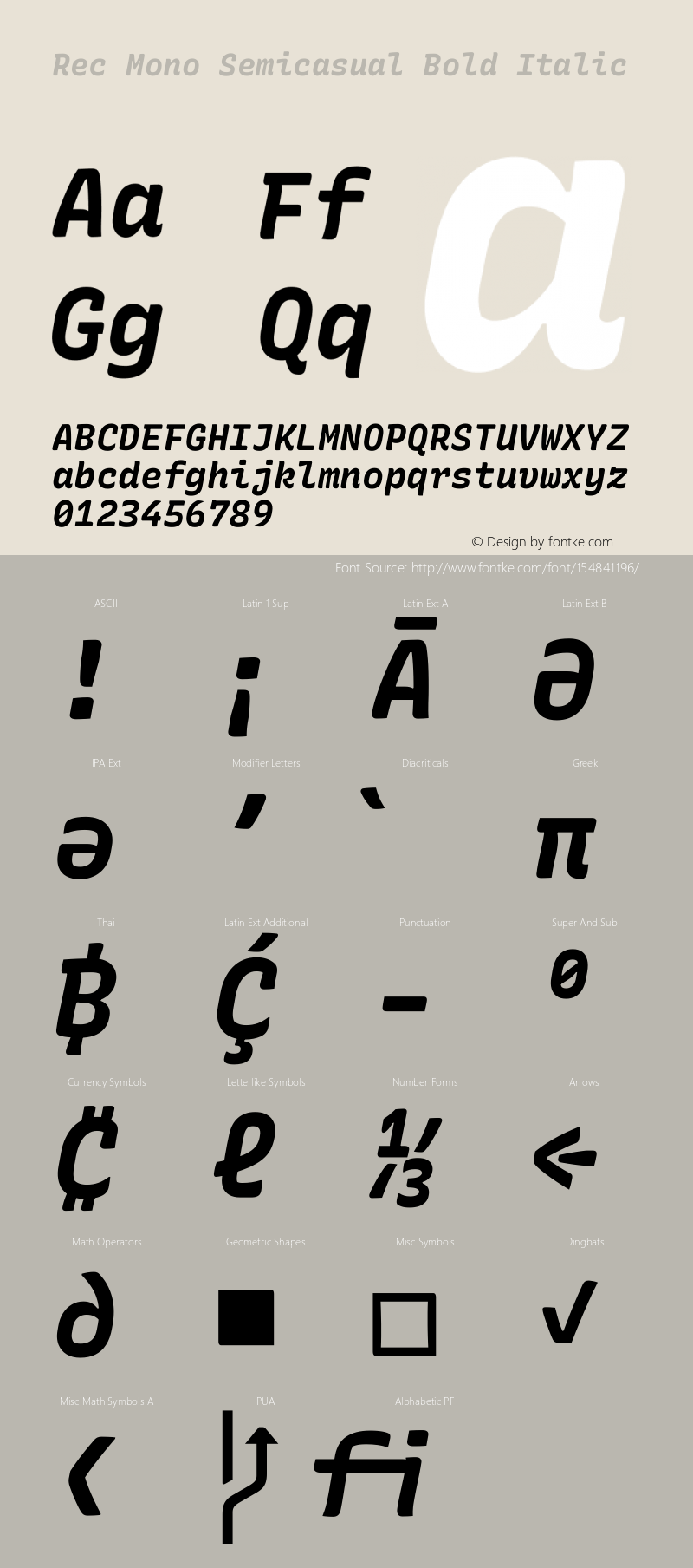 Rec Mono Semicasual Bold Italic Version 1.074图片样张