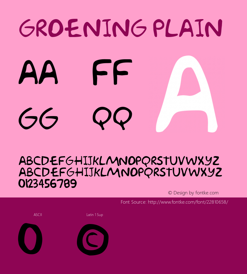 Groening Plain Altsys Fontographer 3.3  9/9/91图片样张