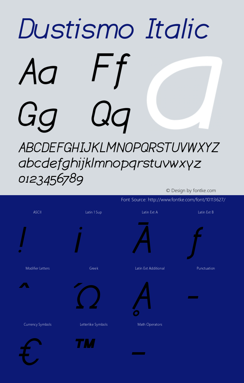 Dustismo Italic Version 1.06 2003图片样张