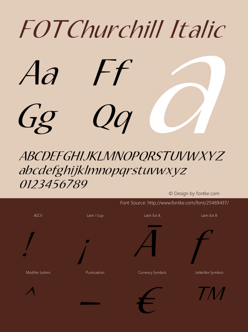 FOTChurchillItalic Version 1.500图片样张