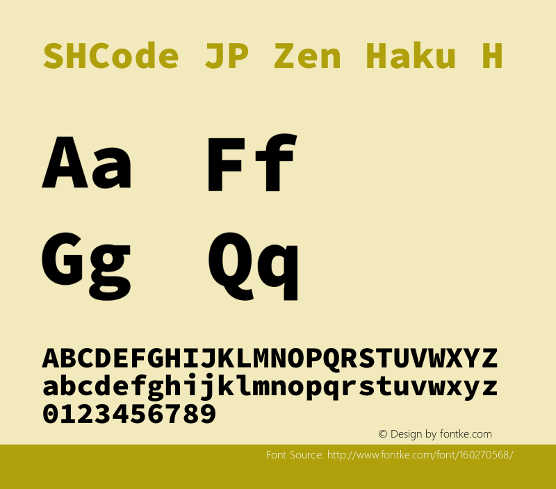 SHCode JP Zen Haku H Version 1.00图片样张