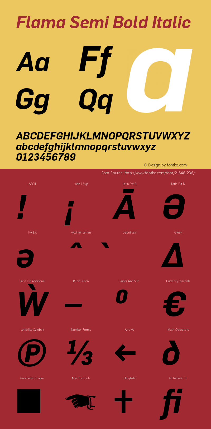 Flama Semi Bold Italic Version 2.000图片样张