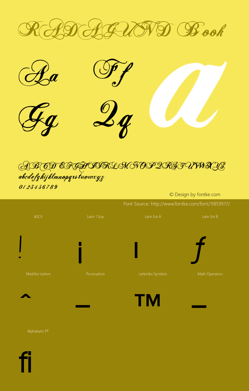 RADAGUND Book Version Macromedia Fontograp图片样张