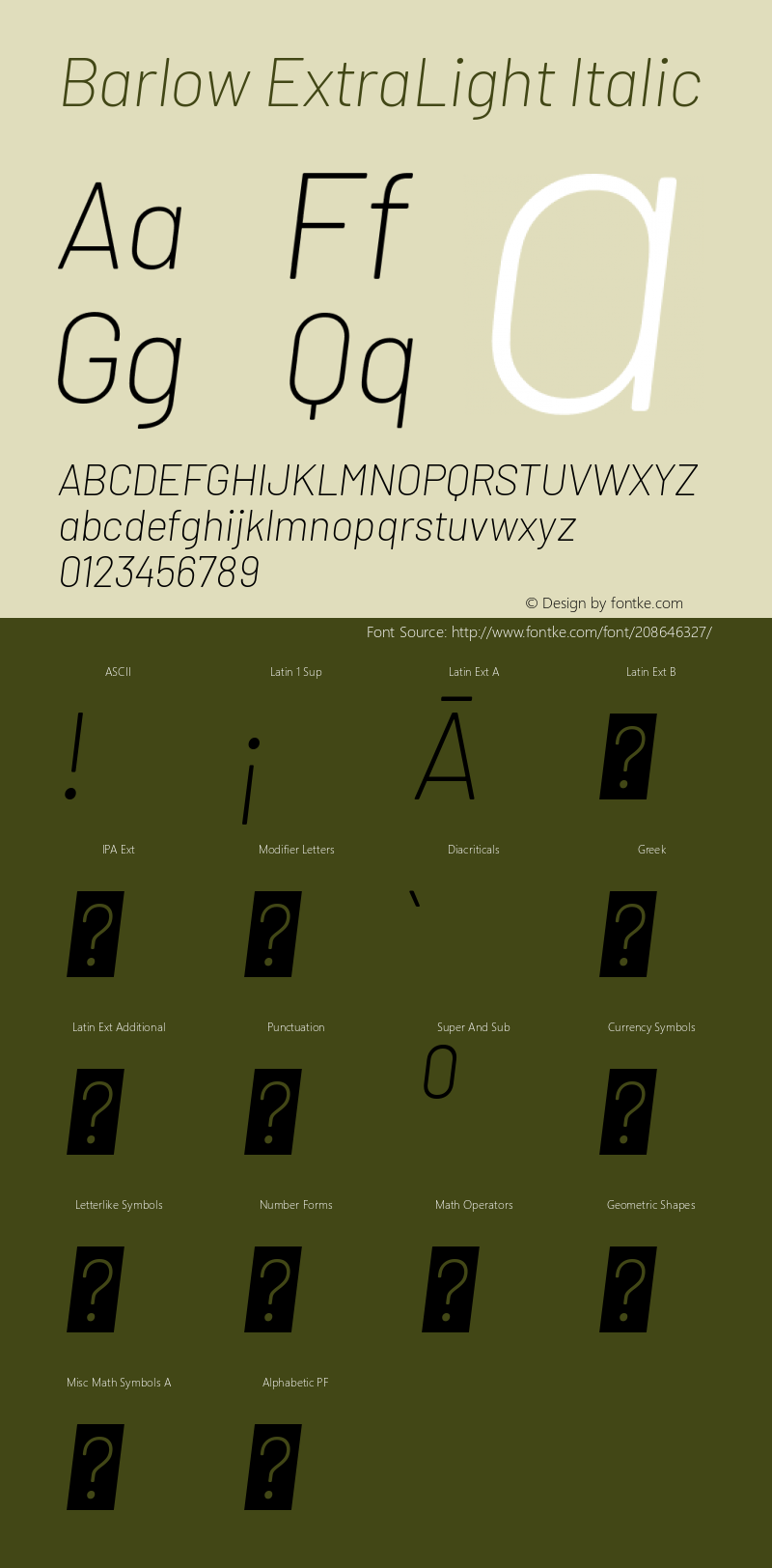 Barlow ExtraLight Italic Version 1.422图片样张
