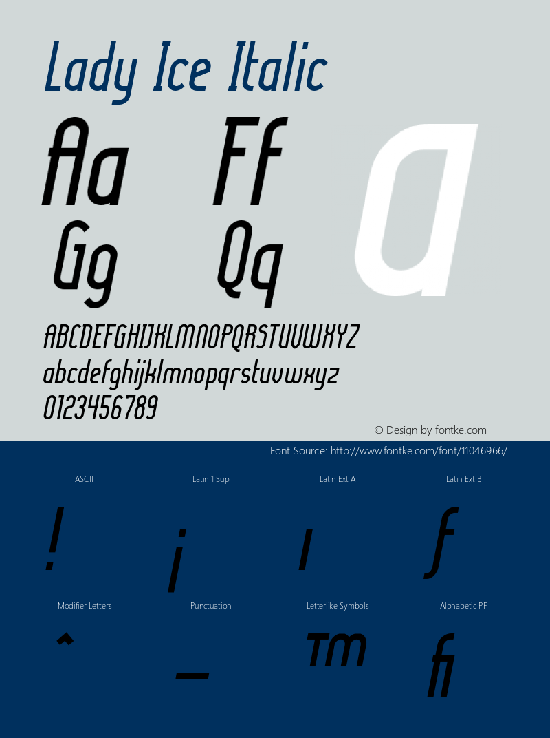 Lady Ice Italic Version 001.000图片样张