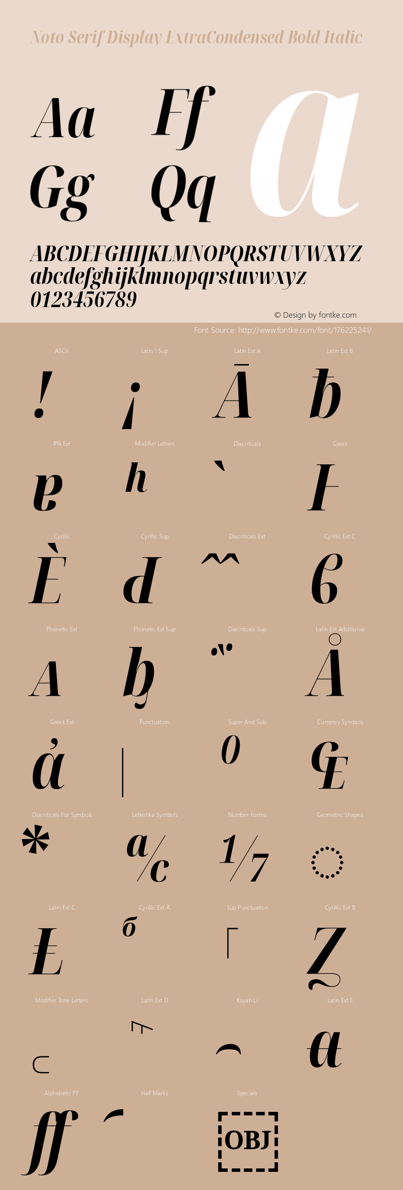 Noto Serif Display ExtraCondensed Bold Italic Version 2.003图片样张