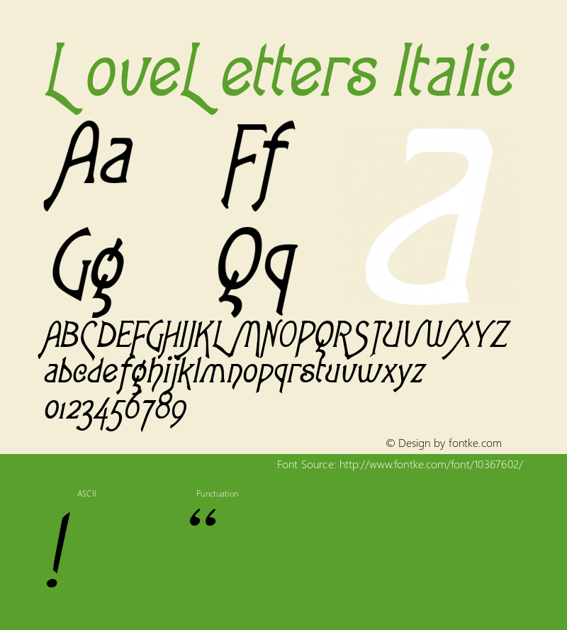 LoveLetters Italic Rev. 003.000图片样张