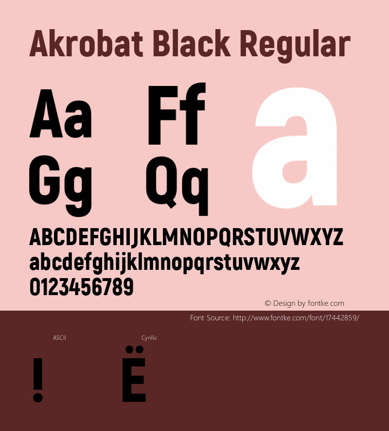 Akrobat Black Regular Version 1.000;PS 001.000;hotconv 1.0.88;makeotf.lib2.5.64775; ttfautohint (v1.4.1)图片样张