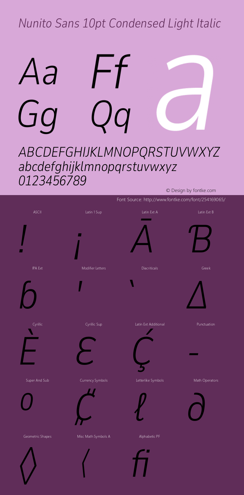 Nunito Sans 10pt Condensed Light Italic Version 3.101;gftools[0.9.27]图片样张
