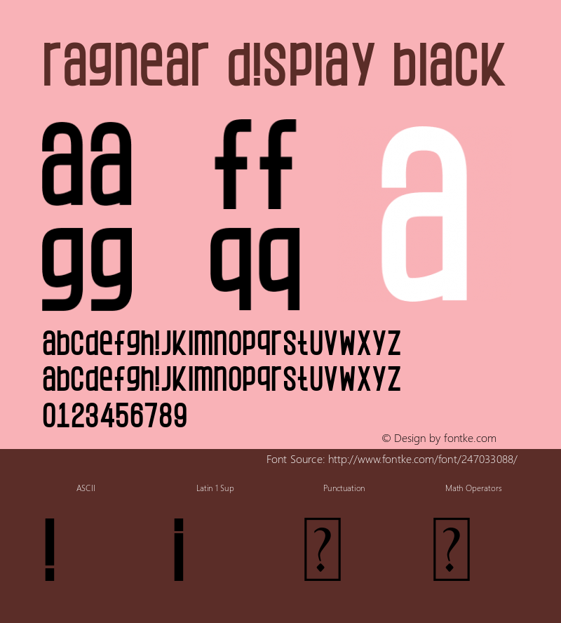 Ragnear Display Black Version 1.00;March 3, 2022;FontCreator 13.0.0.2683 32-bit图片样张