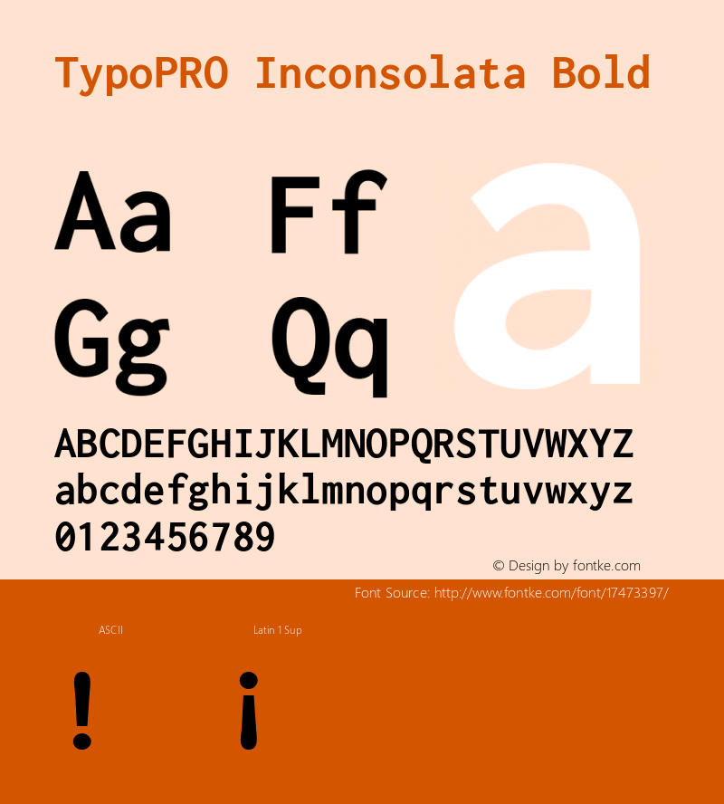 TypoPRO Inconsolata Bold Version 1.016图片样张
