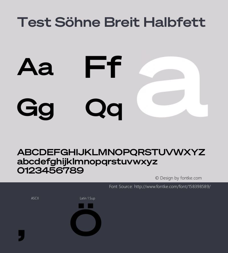 Test Söhne Breit Halbfett Version 1.108;hotconv 1.0.116;makeotfexe 2.5.65601图片样张