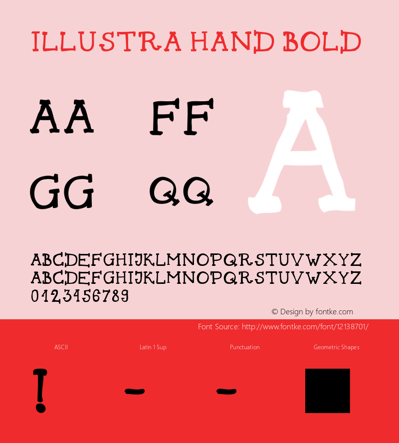 Illustra Hand Bold Version 1.00 January 12, 2014, initial release图片样张