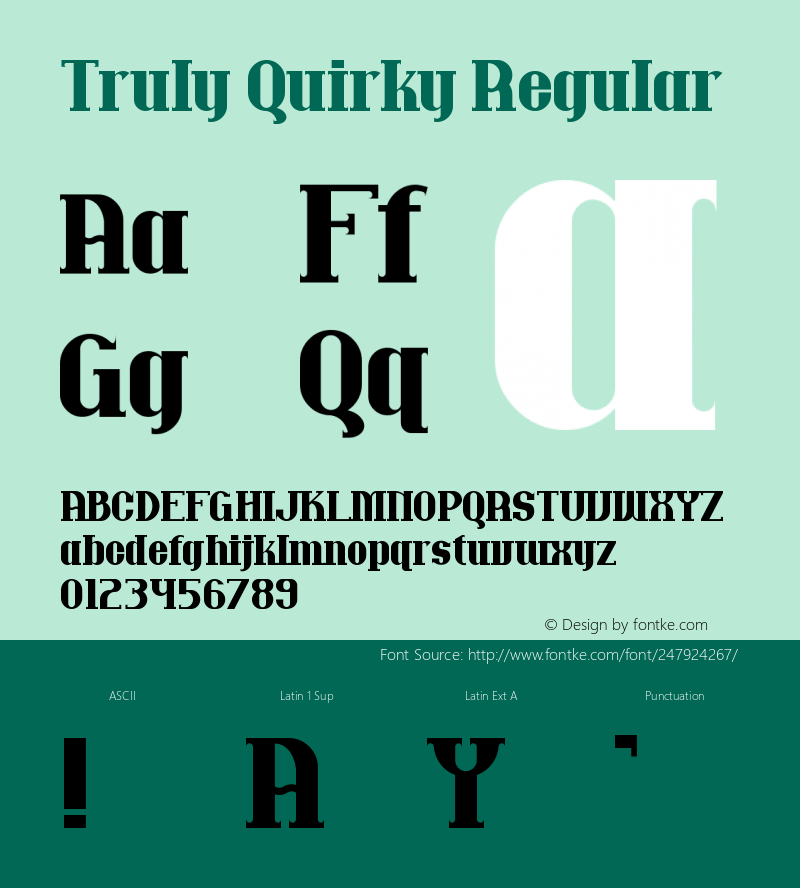 Truly Quirky Version 1.001;Fontself Maker 3.5.7图片样张