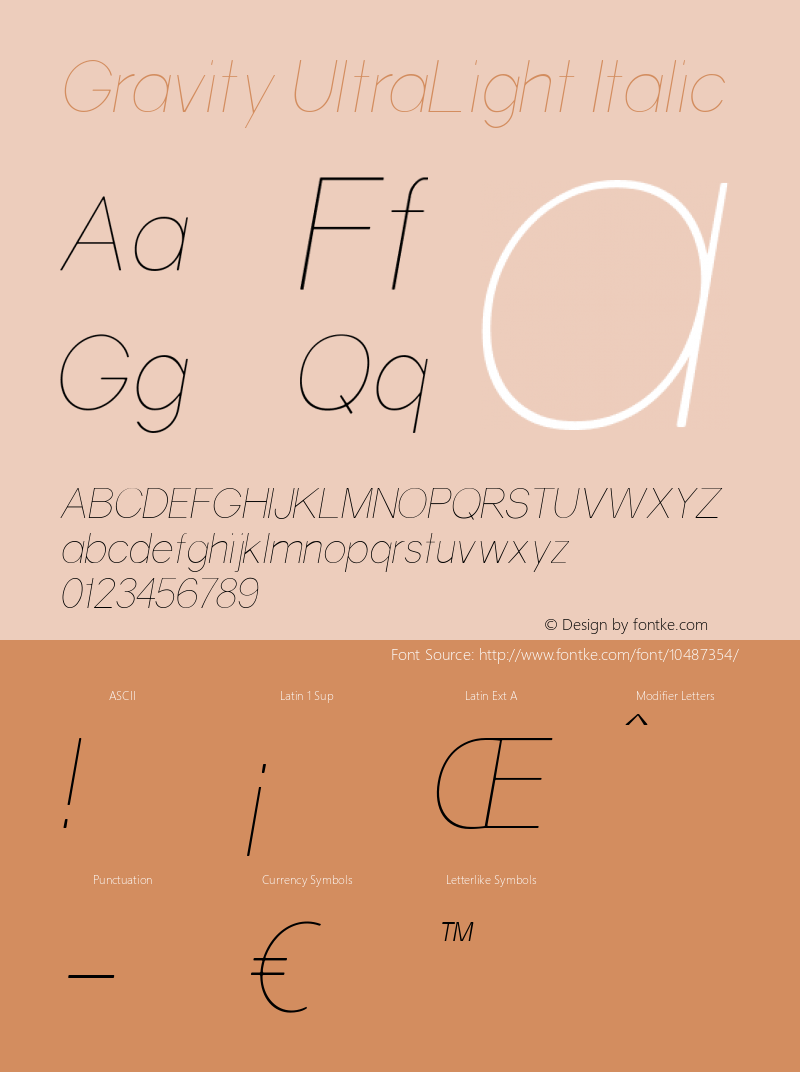 Gravity UltraLight Italic 1图片样张