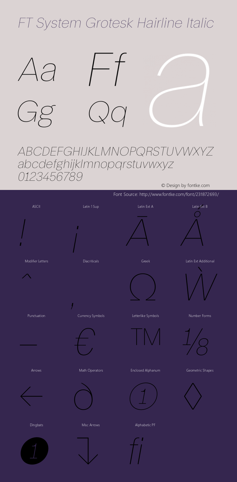 FT System Grotesk Hairline Italic Version 1.000;FEAKit 1.0图片样张