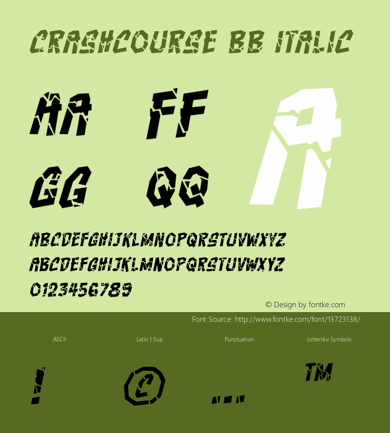 Crashcourse BB Italic Version 1.000图片样张