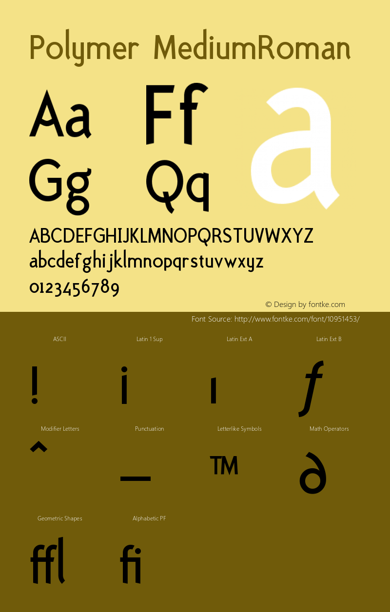 Polymer MediumRoman Version 001.000图片样张