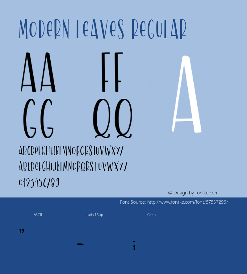 ModernLeaves Version 1.00;February 9, 2020;FontCreator 11.5.0.2430 64-bit图片样张