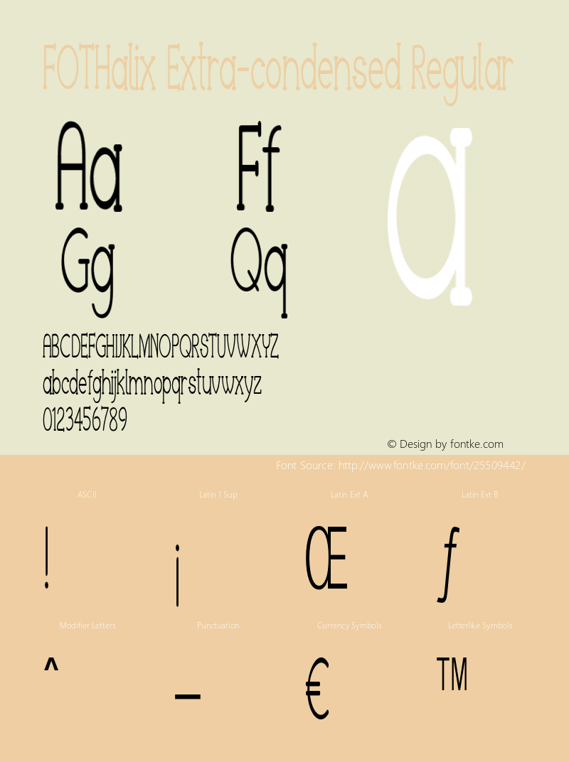 FOTHalix-ExtracondensedRegular Version 1.000图片样张