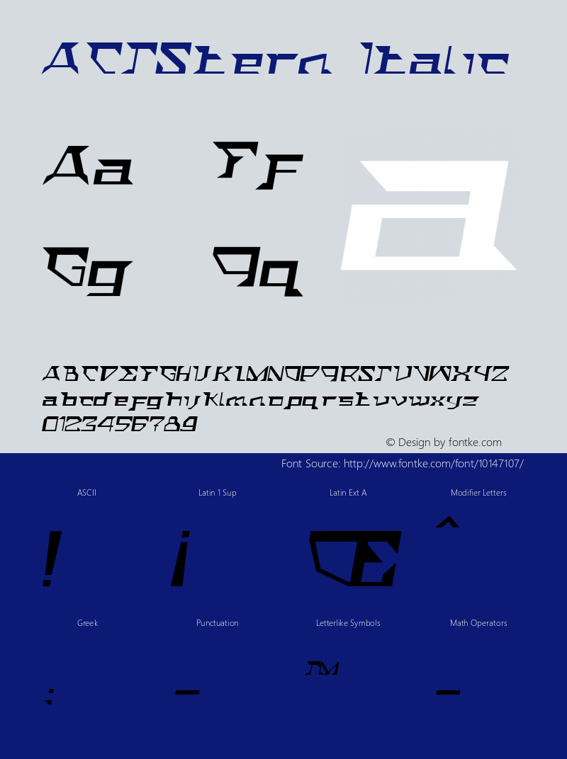 ACTStern Italic Version 001.000图片样张