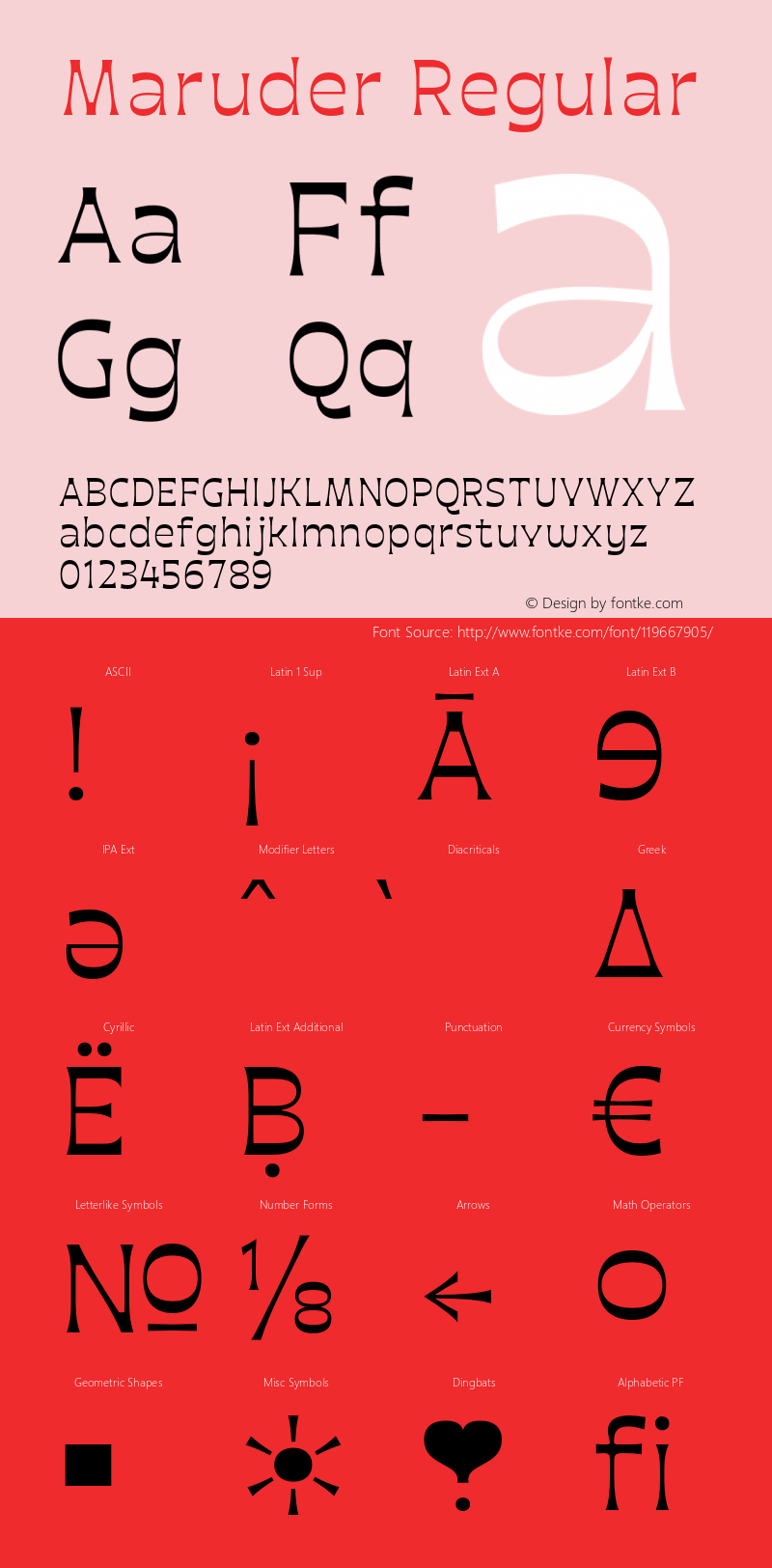 Maruder-Regular Version 3.000;hotconv 1.0.109;makeotfexe 2.5.65596图片样张