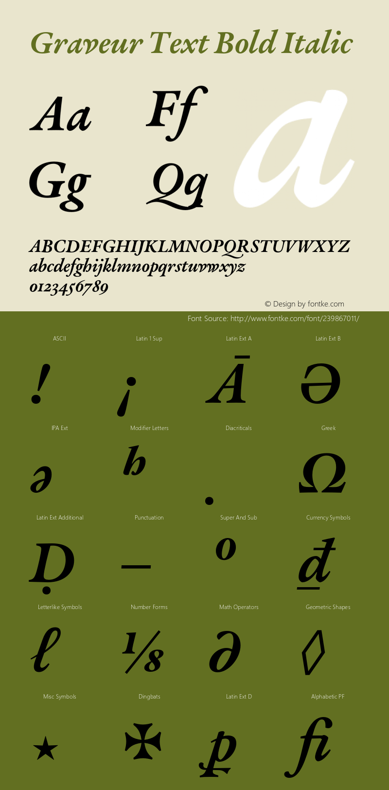 Graveur Text Bold Italic Version 1.005;FEAKit 1.0图片样张