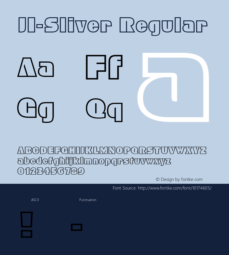 JI-Sliver Regular Macromedia Fontographer 4.1 5/29/2001图片样张