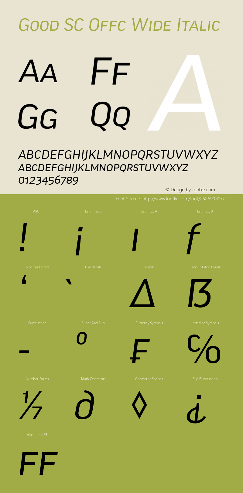Good SC Offc Wide Italic Version 7.504; 2014; Build 1020图片样张