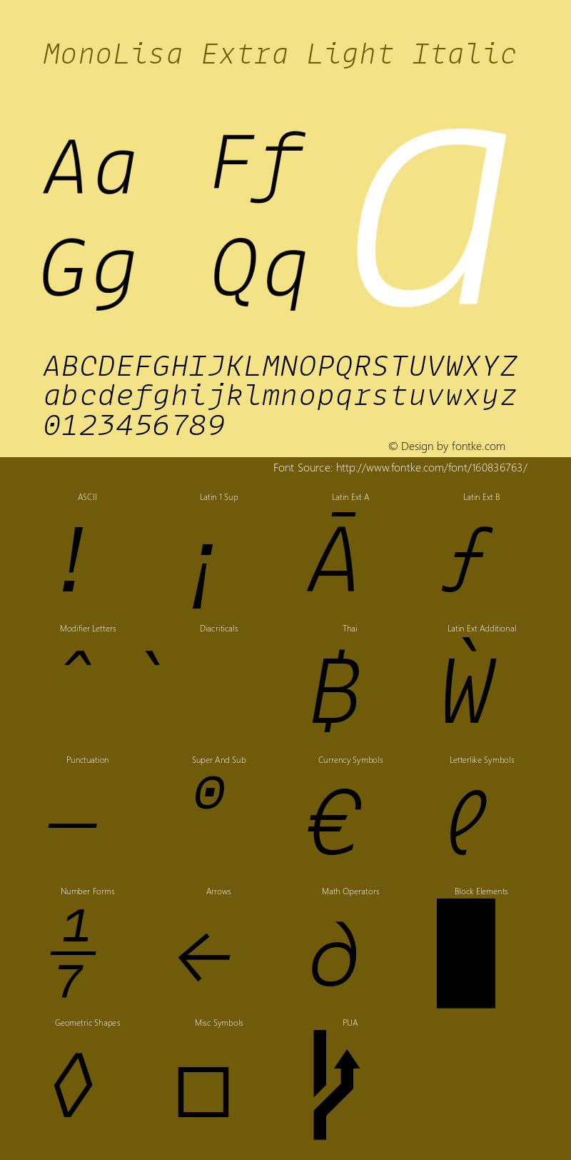 MonoLisa-ExtraLightItalic Version 1.303图片样张