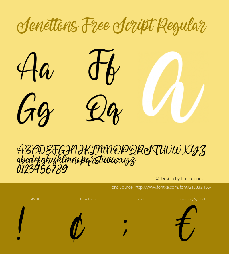 Sonettons Free Script  Regular Version 1.000图片样张