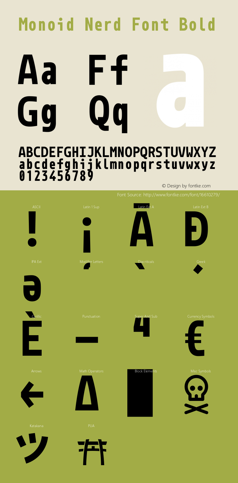 Monoid Nerd Font Bold Version 0.61;Nerd Fonts 0.8.图片样张