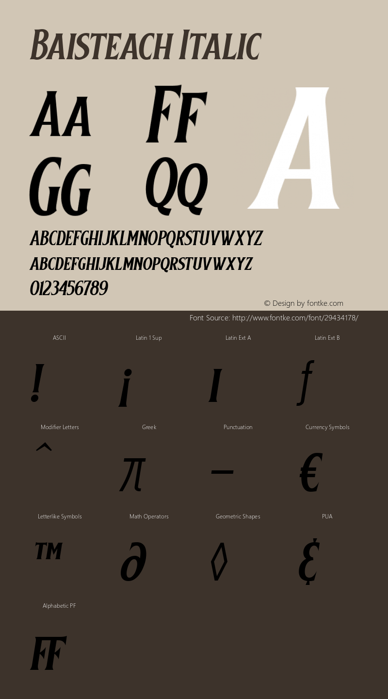 Baisteach Italic Version 1.000图片样张