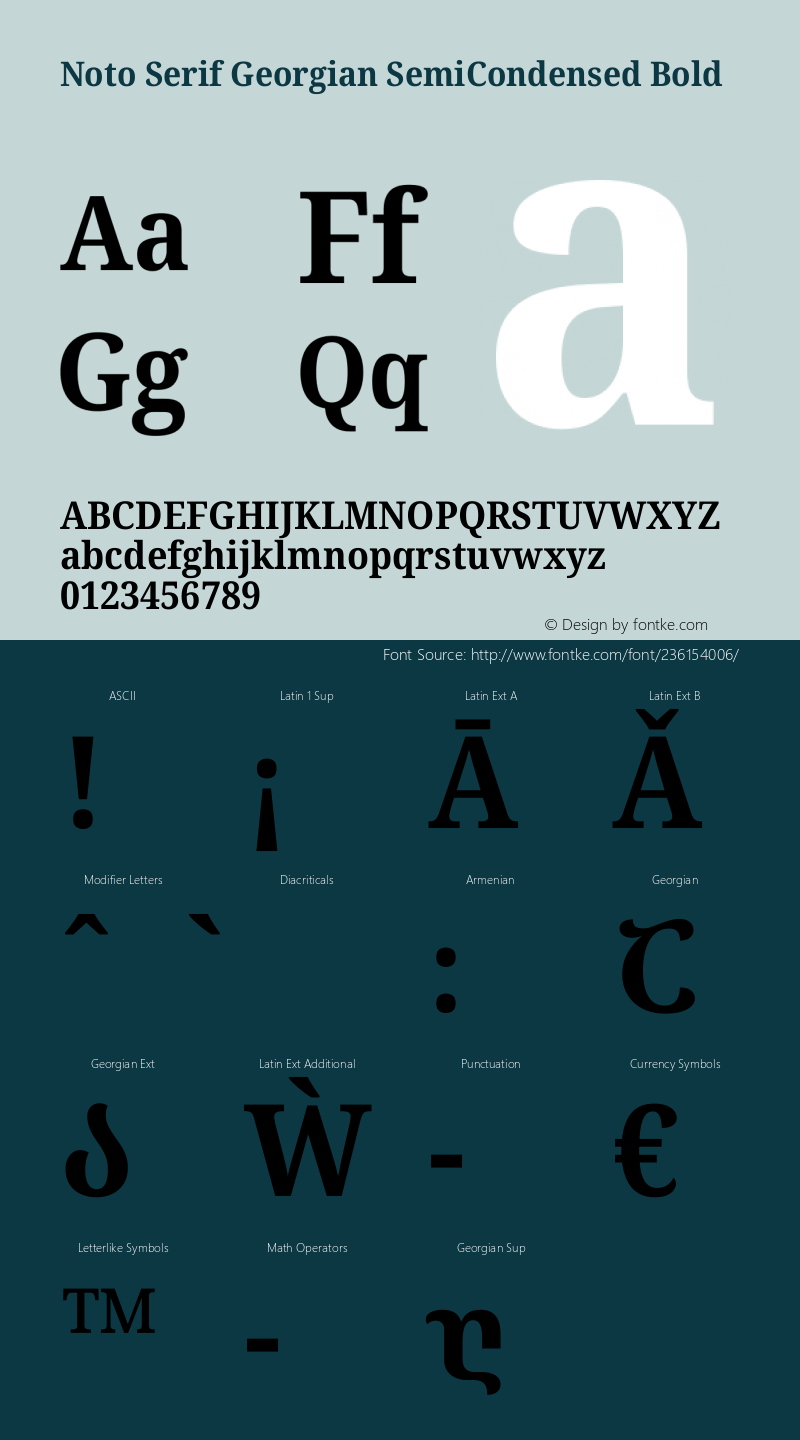 Noto Serif Georgian SemiCondensed Bold Version 2.002图片样张