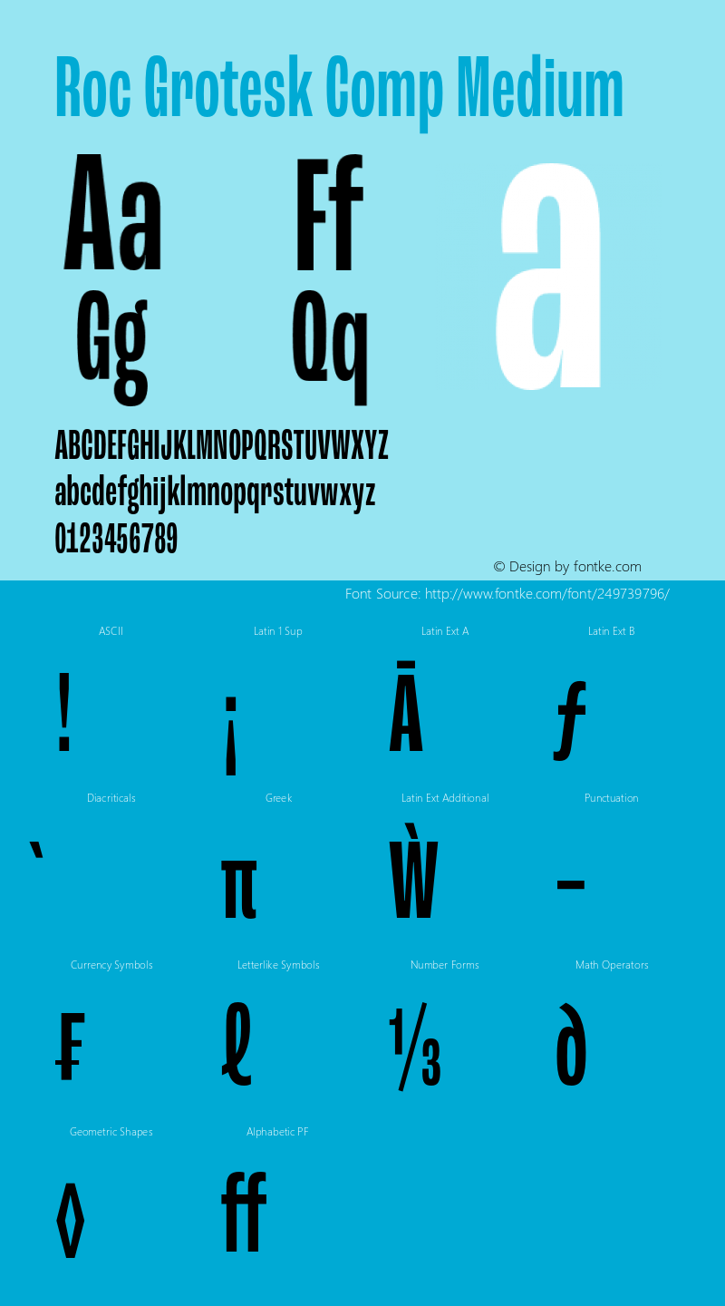 Roc Grotesk Comp Medium Version 1.000;PS 001.000;hotconv 1.0.88;makeotf.lib2.5.64775图片样张