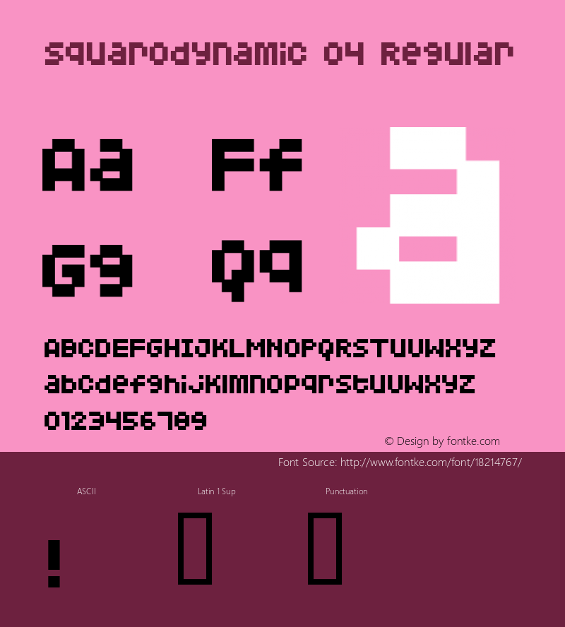 Squarodynamic 04 Regular Macromedia Fontographer 4.1.3 3/18/02图片样张