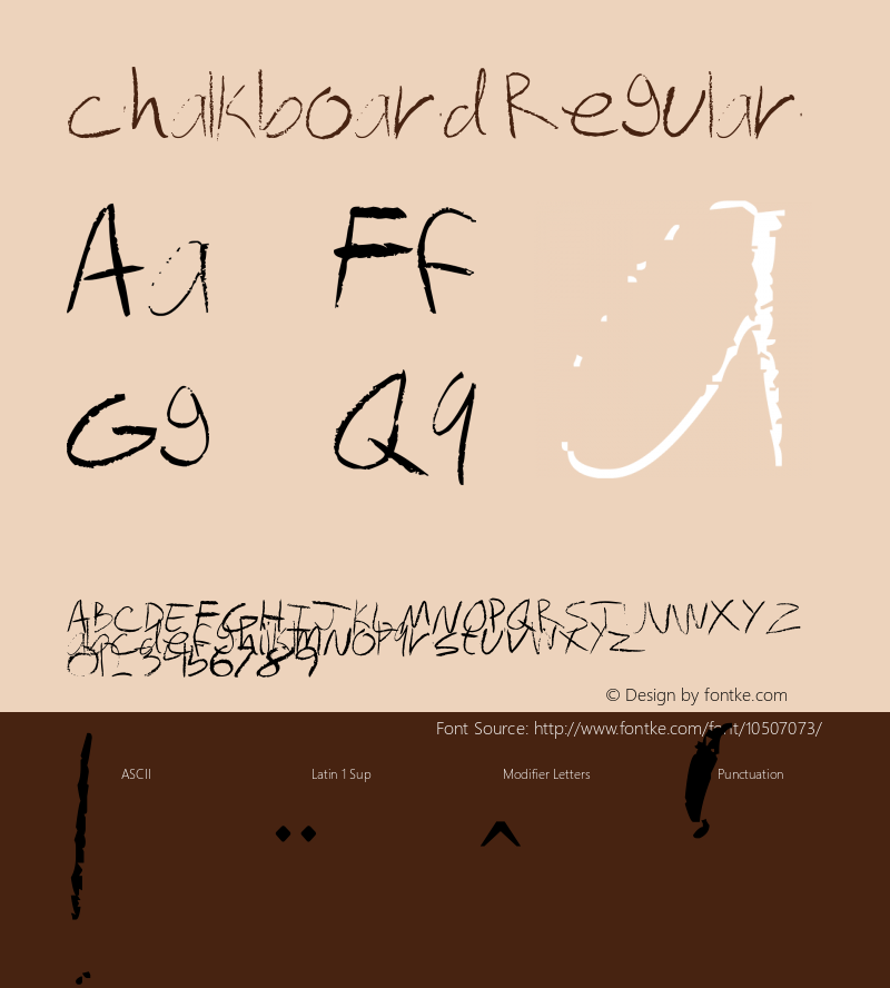 chalkboard Regular Version 1.00 October 15, 2010, initial release图片样张