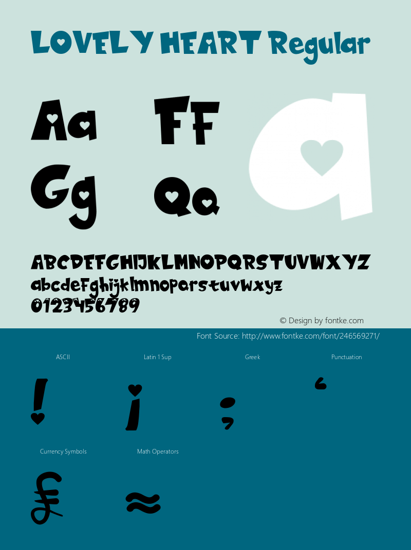 LOVELY HEART Version 1.00;July 9, 2021;FontCreator 13.0.0.2683 64-bit图片样张