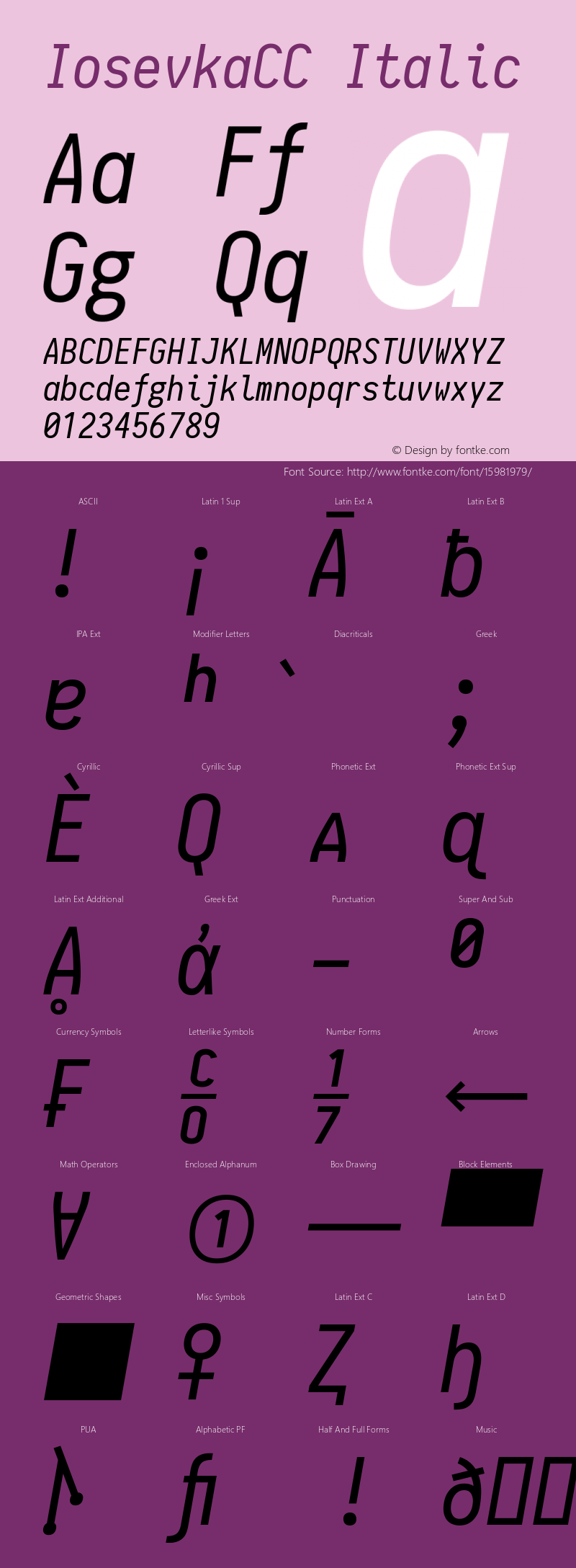 IosevkaCC Italic 1.2.0; ttfautohint (v1.4.1)图片样张