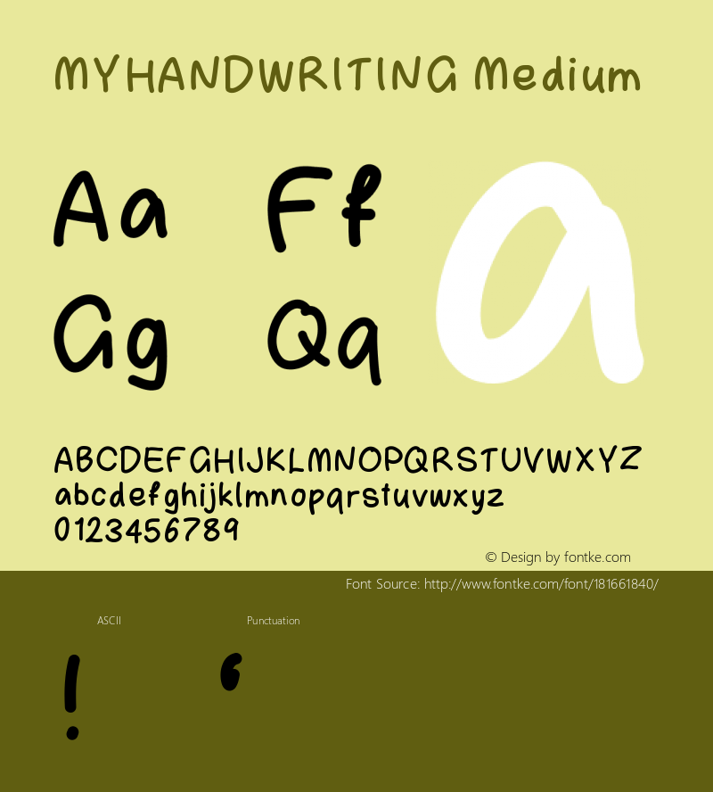 MYHANDWRITING Version 001.000图片样张