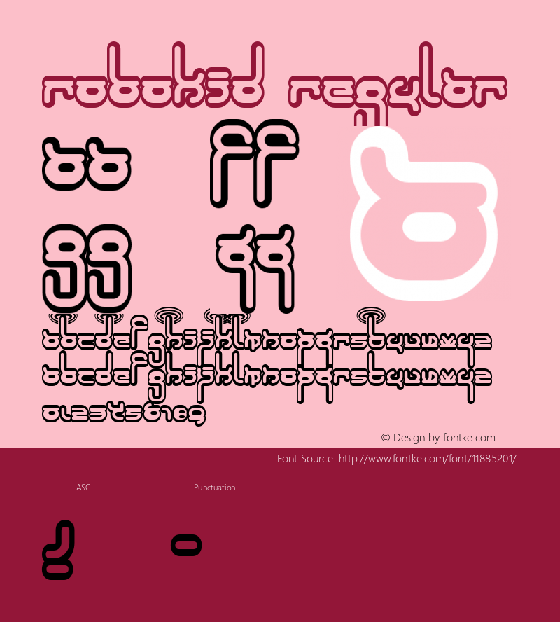 Robokid Regular Macromedia Fontographer 4.1.2 1/15/99图片样张