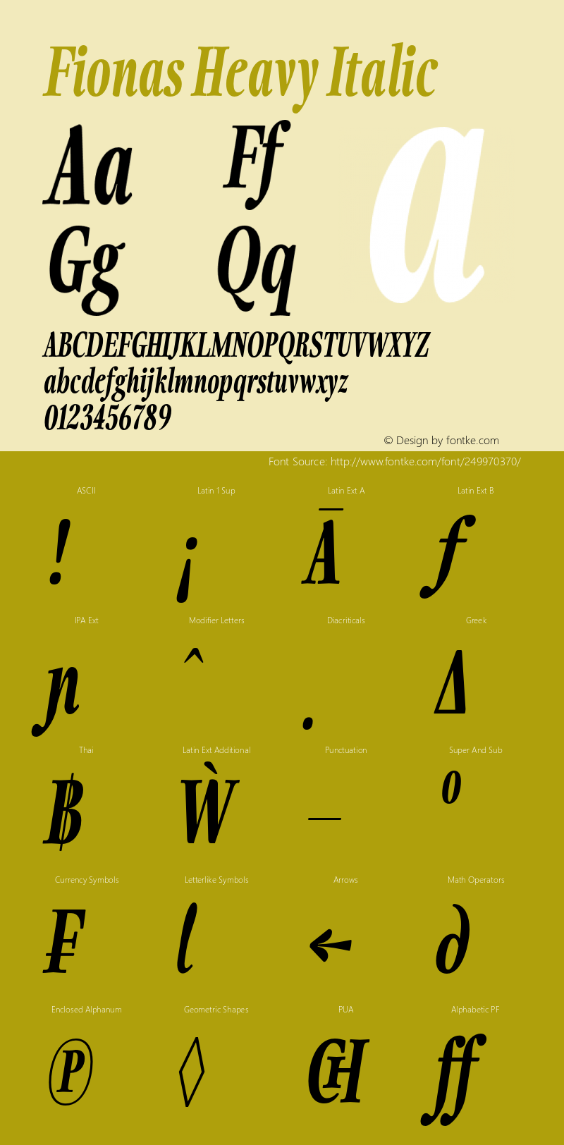 Fionas-HeavyItalic Version 1.000图片样张