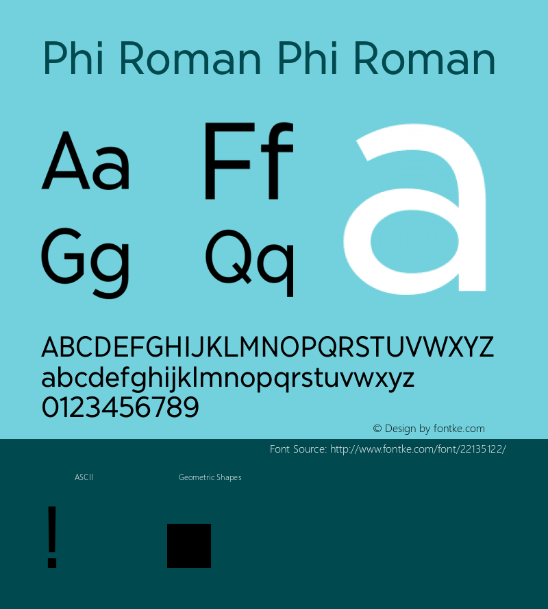 Phi Roman Version 1.0图片样张