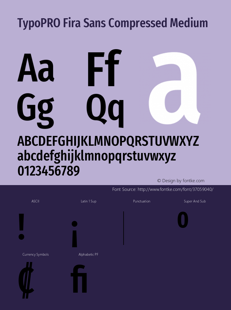 TypoPRO Fira Sans Compressed Medium Version 4.301;PS 004.301;hotconv 1.0.88;makeotf.lib2.5.64775图片样张