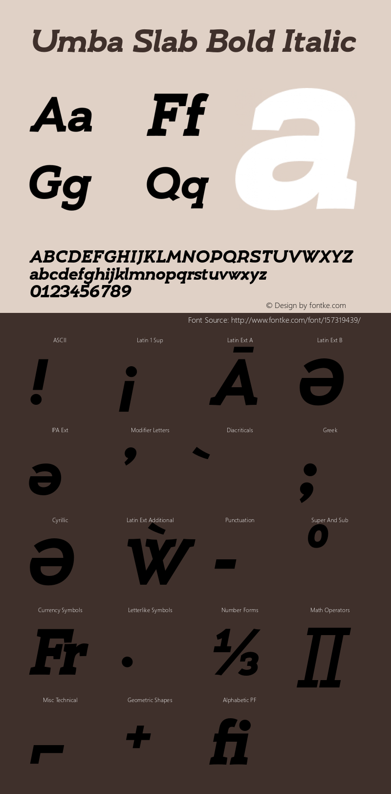 Umba Slab Bold Italic Version 2.020;PS 002.020;hotconv 1.0.88;makeotf.lib2.5.64775图片样张