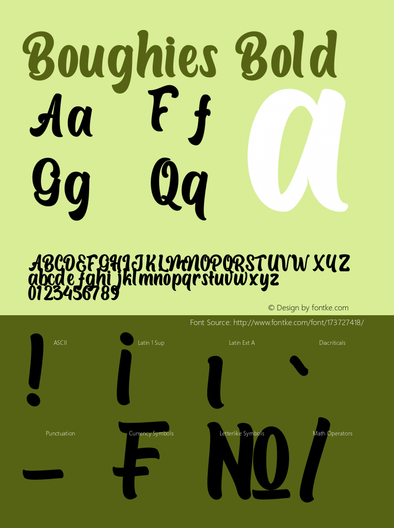 Boughies Bold Version 1.00;June 16, 2021;FontCreator 13.0.0.2681 64-bit图片样张