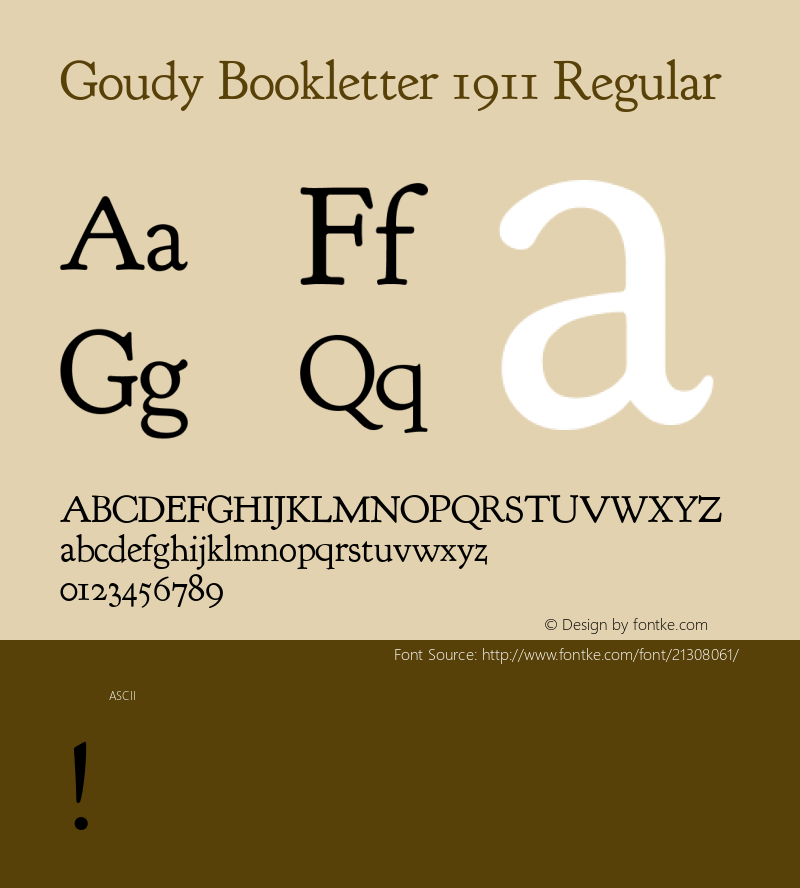 Goudy Bookletter 1911 Regular 图片样张